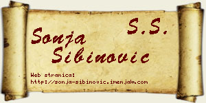 Sonja Sibinović vizit kartica